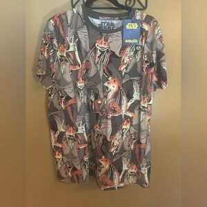 Disney Cakeworthy Jar Jar Binks AOP T-Shirt XL